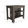 Rockaway 3-Shelf Kitchen Island Dark Brown