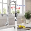 Kitchen Faucet With Pull Down Sprayer; 360 Degrees Stainless Steel Spring Kitchen Faucet; Copper Alloy Bathroom&Kitchen Faucet ; Silver