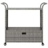 vidaXL Bar Cart with Drawer Gray 39.4"x17.7"x38.2" Poly Rattan