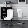 Set of 2 White Dining Chair Faux Leather Upholstered Side Kitchen and Dining Room Chair