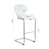 Bar chair modern design for dining and kitchen barstool with metal legs set of 4 (White)