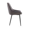 Modern Gray Velvet Dining Chairs ; Fabric Accent Upholstered Chairs Side Chair with Black Legs for Home Furniture Living Room Bedroom Kitchen Dinning