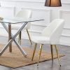 Modern Dining Chairs; Teddy Velvet Accent Chair; Living Room Leisure Chairs; Upholstered Side Chair with Golden Metal Legs for Dining Room Kitchen Van