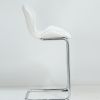 Bar chair modern design for dining and kitchen barstool with metal legs set of 4 (White)