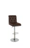 Adjustable Bar stool Gas lift Chair Espresso Faux Leather Tufted Chrome Base Modern Set of 2 Chairs Dining Kitchen