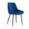 Modern Blue Velvet Dining Chairs ; Fabric Accent Upholstered Chairs Side Chair with Black Legs for Home Furniture Living Room Bedroom Kitchen Dinning