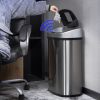 Touch Free Sensor Stainless Steel Trash Can; 13.2 Gallon