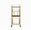 Adamsen Serving Cart; Champagne &amp; Mirror 98354