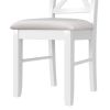 2 Pieces Farmhouse Rustic Wood Kitchen Upholstered X-Back Dining Chairs