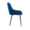 Modern Blue Velvet Dining Chairs ; Fabric Accent Upholstered Chairs Side Chair with Black Legs for Home Furniture Living Room Bedroom Kitchen Dinning