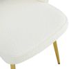 Modern Dining Chairs; Teddy Velvet Accent Chair; Living Room Leisure Chairs; Upholstered Side Chair with Golden Metal Legs for Dining Room Kitchen Van