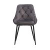 Modern Gray Velvet Dining Chairs ; Fabric Accent Upholstered Chairs Side Chair with Black Legs for Home Furniture Living Room Bedroom Kitchen Dinning