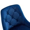 Modern Blue Velvet Dining Chairs ; Fabric Accent Upholstered Chairs Side Chair with Black Legs for Home Furniture Living Room Bedroom Kitchen Dinning