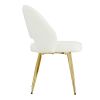 Modern Dining Chairs; Teddy Velvet Accent Chair; Living Room Leisure Chairs; Upholstered Side Chair with Golden Metal Legs for Dining Room Kitchen Van