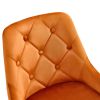 Modern Orange Velvet Dining Chairs ; Fabric Accent Upholstered Chairs Side Chair with Black Legs for Home Furniture Living Room Bedroom Kitchen Dinnin