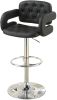 Classic Armrest Tufted Faux Leather Upholstered Faux Leather Barstool / Chair Adjustable Height Swivel Kitchen Stools 1pc Chair