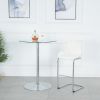 Bar chair modern design for dining and kitchen barstool with metal legs set of 4 (White)