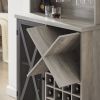 Farmhouse Wine Cabinet ;  Large Capacity Kitchen Sideboard Storage Cabinet With Wine Rack And Glass Holder;  Adjustable Shelf And 16 Square Compartmen