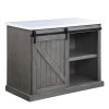 Gauri Kitchen Island in Marble Top Top &amp; Gray Oak Finish AC00308