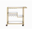 Adamsen Serving Cart; Champagne &amp; Mirror 98354