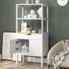 Storage Cabinet with 2 Open Shelves; 1 Drawer & 1 Cupboard Kitchen Pantry Storage Cabinet with Freestanding Floor Bathroom Cabinet; Bookshelf; Display