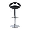 Ergonomic Streamlined Kitchen Island Stools Set of 2 ABS Counter Height Bar Chairs with Footrest Chrome Base for Kitchen Pub Island Bar; Black High Gl