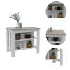 Rockaway 3-Shelf Kitchen Island White and Light Grey