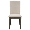 TOPMAX Farmhouse 4-Piece Wood Dining Chair Set for 4; Kitchen Upholstered Dining Chairs for Small Places; Gray Legs+Beige Cushion