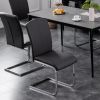 Set of 2 Grey Dining Chair Faux Leather Upholstered Kitchen Island Side Chair