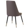 TREXM Kitchen Dining Chairs Set of 2; PU Leather Dining Chairs with Solid Wood and Metal Legs (Brown)