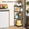 YSSOA 4 Tier Corner Display Rack Multipurpose Metal Shelving Unit; Bookcase Storage Rack Plant Stand for Living Room; Home Office; Kitchen; Small Spac