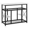 TOPMAX Multifunctional Counter Height Kitchen Dining Room Prep Table Kitchen Island; Kitchen Rack with Large Worktop; Console Side Table for Living Ro