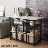 TOPMAX Multifunctional Counter Height Kitchen Dining Room Prep Table Kitchen Island; Kitchen Rack with Large Worktop; Console Side Table for Living Ro