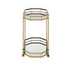 Lacole Serving Cart; Champagne & Mirror 98197