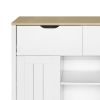 Storage Cabinet with 2 Drawers and 2 Doors and 2 shelves; Industrial Accent Kitchen Cupboard; Free Standing Cabinet; Retro Wooden Sideboard; Side Cabi