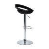 Ergonomic Streamlined Kitchen Island Stools Set of 2 ABS Counter Height Bar Chairs with Footrest Chrome Base for Kitchen Pub Island Bar; Black High Gl