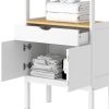 Storage Cabinet with 2 Open Shelves; 1 Drawer & 1 Cupboard Kitchen Pantry Storage Cabinet with Freestanding Floor Bathroom Cabinet; Bookshelf; Display