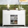 Storage Cabinet with 2 Drawers and 2 Doors and 2 shelves; Industrial Accent Kitchen Cupboard; Free Standing Cabinet; Retro Wooden Sideboard; Side Cabi