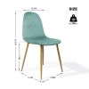 Dining Chair Set of 4; Mid Century Modern Side Dining Kitchen Chair Velvet Upholstered Dining Chair for Kitchen Restaurant and Living Room; Light Gree