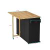 Kitchen Island Cart with 2 Door Cabinet and Three Drawers; 53.5 Inch Width with Spice Rack; Towel Rack (Black)