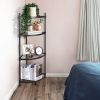 YSSOA 4 Tier Corner Display Rack Multipurpose Metal Shelving Unit; Bookcase Storage Rack Plant Stand for Living Room; Home Office; Kitchen; Small Spac