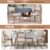 TREXM Retro Wood Dining Chairs Set of 2; Upholstered Chairs with Solid Wood Legs and Frame for Kitchen; Living Room; Dining Room (Natural Wood Wash)