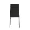 Dining chairs set of 4; Black modern kitchen chair with metal leg