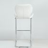 Bar chair modern design for dining and kitchen barstool with metal legs set of 4 (White)