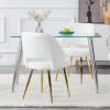 Modern Dining Chairs; Teddy Velvet Accent Chair; Living Room Leisure Chairs; Upholstered Side Chair with Golden Metal Legs for Dining Room Kitchen Van