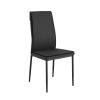 Dining chairs set of 4; Black modern kitchen chair with metal leg