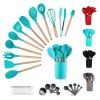 Silicone Kitchen Utensils Set 38 Pieces and Utensil Holder