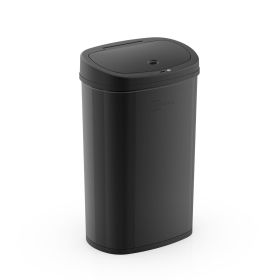 13.2 gal /50 L Motion Sensor Kitchen Garbage Can;  Stainless Steel (Color: Black)