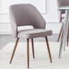 Modern Dining Chairs; Linen Accent Chair; Living Room Leisure Chairs; Upholstered Side Chair with Metal Legs for Dining Room Kitchen Vanity Patio Club