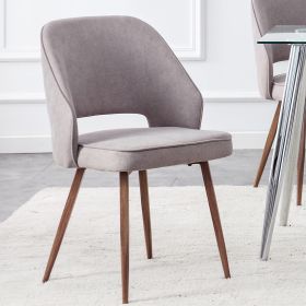 Modern Dining Chairs; Linen Accent Chair; Living Room Leisure Chairs; Upholstered Side Chair with Metal Legs for Dining Room Kitchen Vanity Patio Club (Color: as Pic)